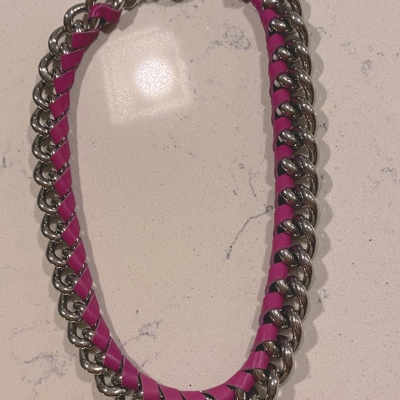 SIGAL Pink Leather and Stainless Steel Necklace - Picture 7 of 9